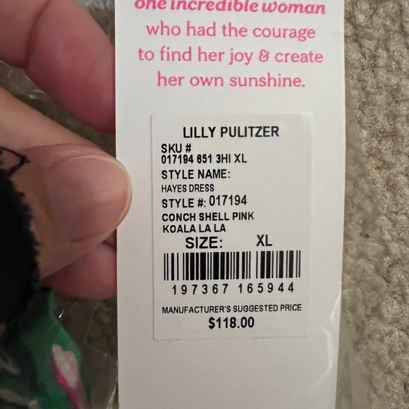 Lilly Pulitzer Hayes Dress in Conch Shell Pink Koala La La XL NWT - Picture 7 of 12